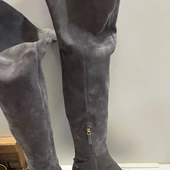 Dark Gray Tory Burch Over the Knee Boots 9.5 - Picture 4 of 5